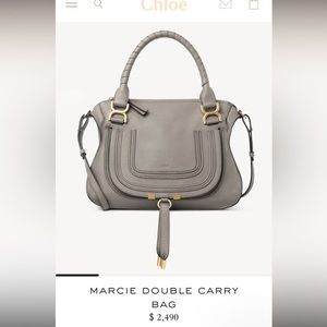Chloe Marcie Double Carry Crossbody bag - grey